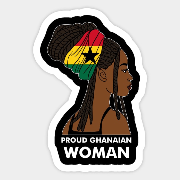 Proud Ghanaian Woman, Ghana Flag, African Sticker by logiamerch
